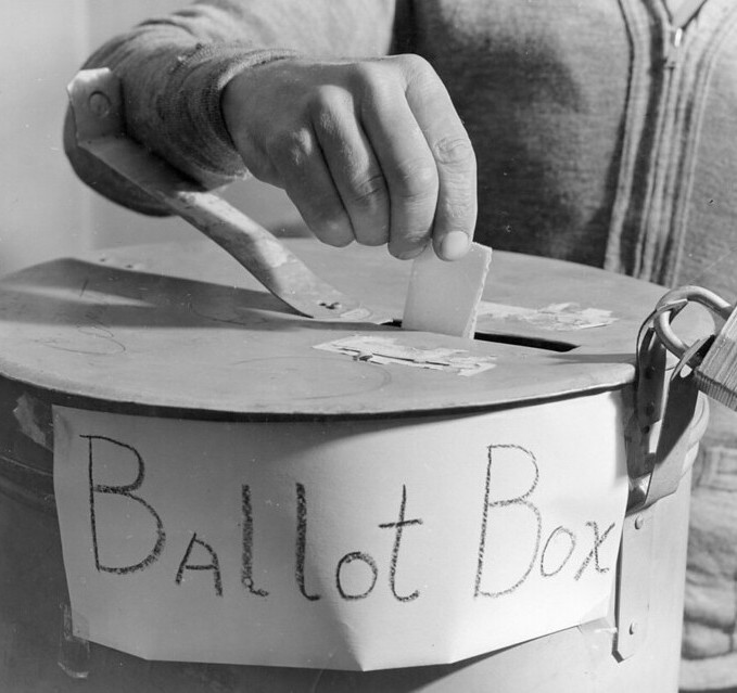 “Voting 1940” © National Archives and Records Administration; public domain