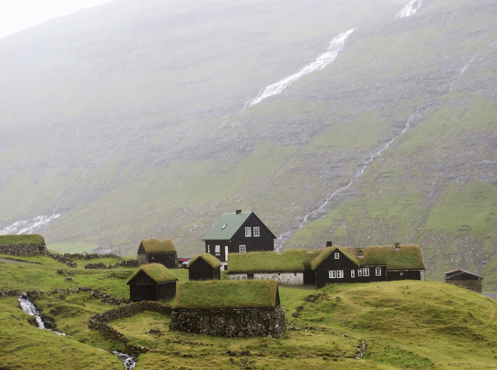 "Black Houses at Saksun" (cropped) © Catherine Owens; used by permission