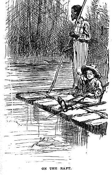 Huckleberry Finn and Jim, on Their Raft; public domain