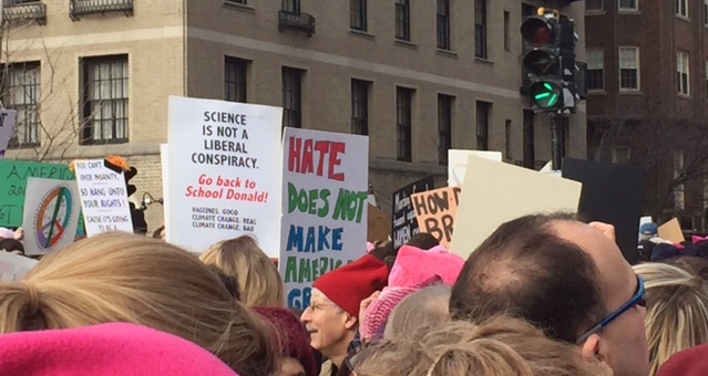 "Science Is Not a Liberal Conspiracy" (2017 Boston Women's March) © Holly Angell; used with permission