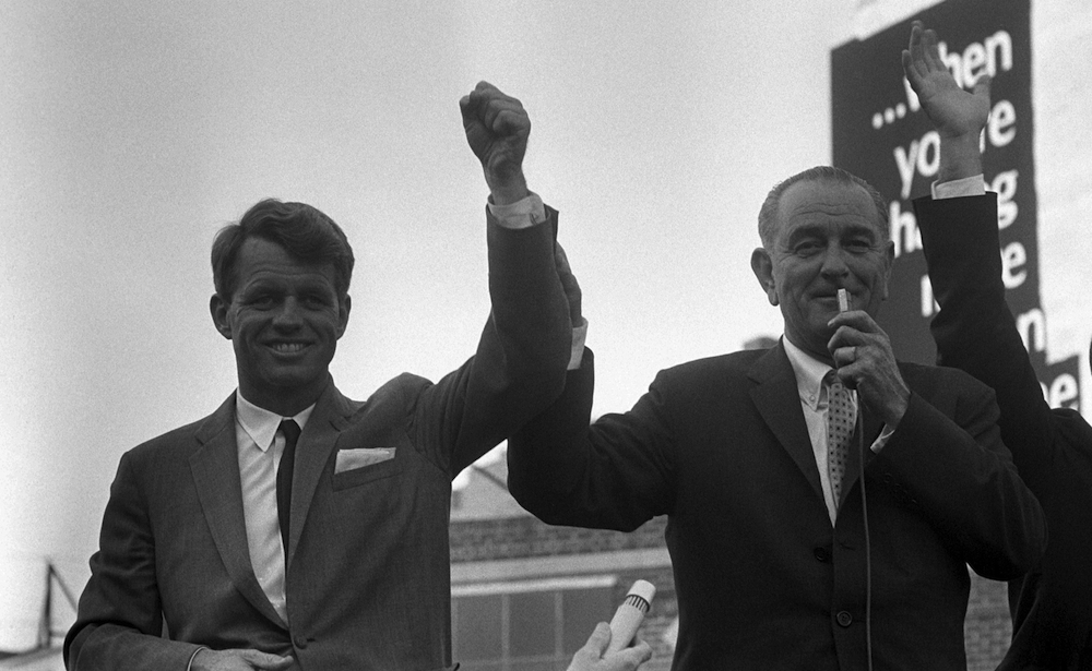 President Lyndon B. Johnson and Robert F. Kennedy Campaigning in New York, 1964; photo by Cecil W. Stoughton; Public Domain