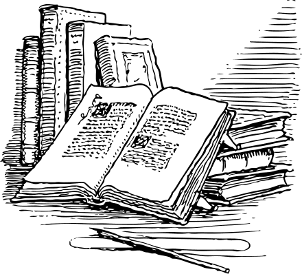 "books" public domain clipart