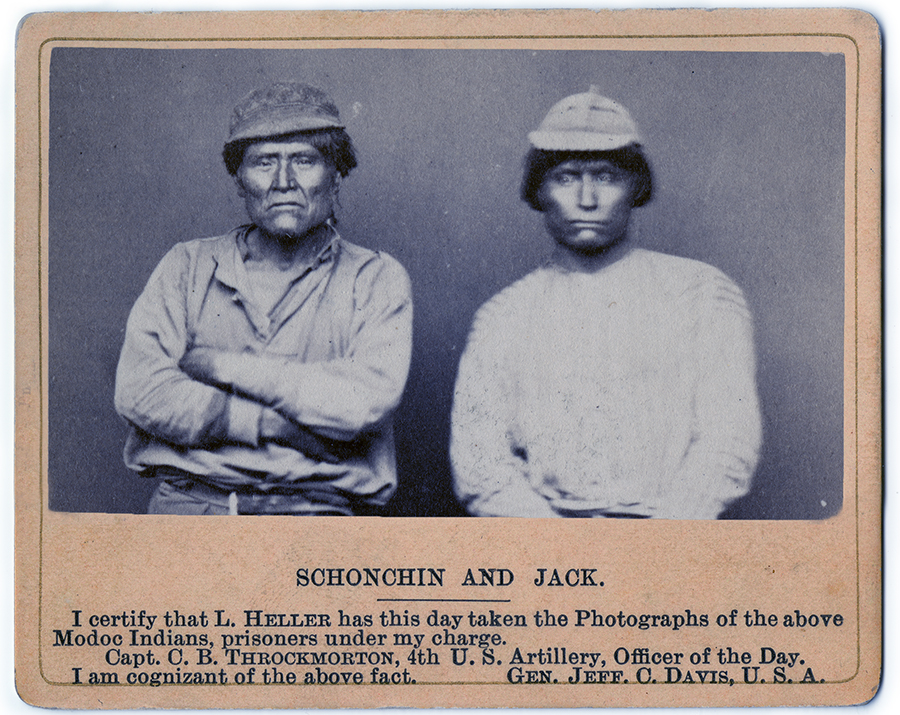 “Schonchin and Jack," photographic portraits of Modoc Indians of Modoc War, courtesy California Historical Society, PC 006_05 