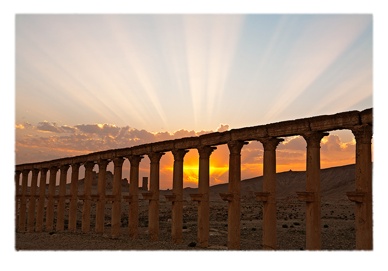 "Sunset Behind Colonnade" © Saïd Nuseibeh; used by permission
