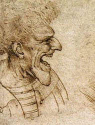 Seven caricatures (detail) by Francesco Melzi; Public Domain