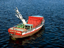 boat on the ocean in Havana