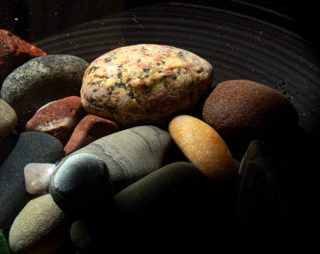 rocks in bowl