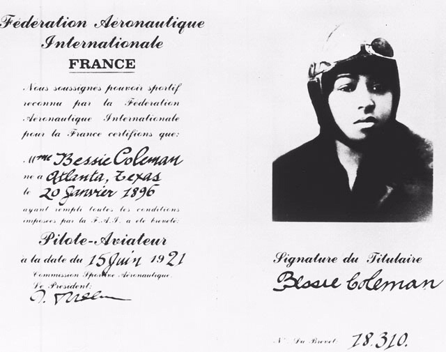 “Bessie Coleman License” © Smithsonian Institution; 