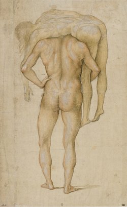 "Man Carrying Corpse on His Shoulders" by Luca Signorelli
