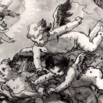 “A Flock of Winged Cherubs in the Sky, One Holding a Martyr's Palm” © Giovanni Domenico Tiepolo; public domain
